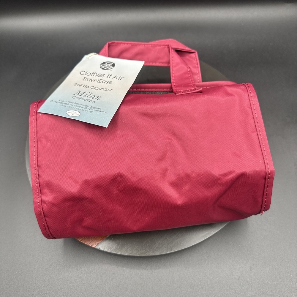 Joy Mangano JM Better Red Beauty Large Roll Up Case Deluxe Organizer Travel